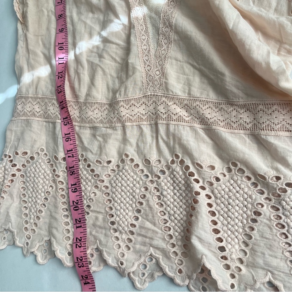 Ulla Johnson Pale Pink Maryse Blouse Size 6 100% Cotton Eyelet Boho Top - Picture 6 of 6